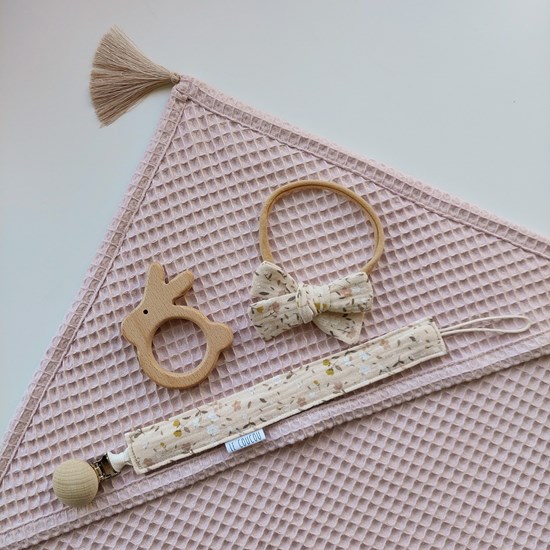 opaska z kokardką w kwiatuszki