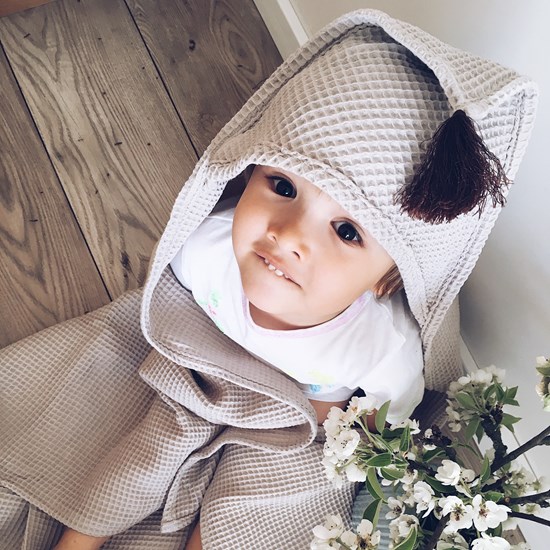 ręcznik wafelkowy w kolorze piaskowego beżu