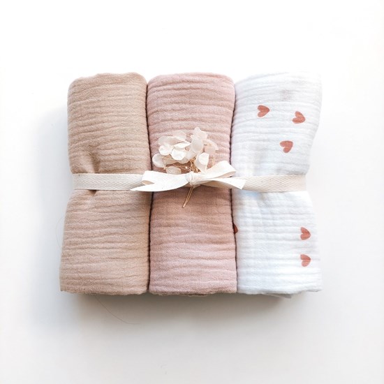 pieluszka muślinowa w kolorze różu