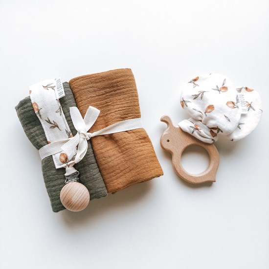 zestaw prezentowy dla noworodka w cytrynki