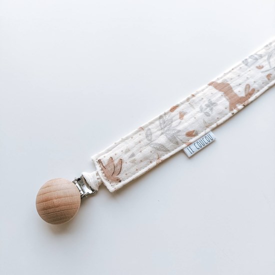 zawieszka do smoczka w ptaszki i zajączki