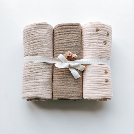 pieluszka muślinowa koloru brązowego