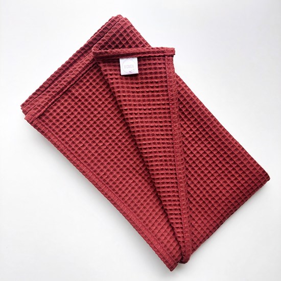 kocyk wafelkowy czerwony