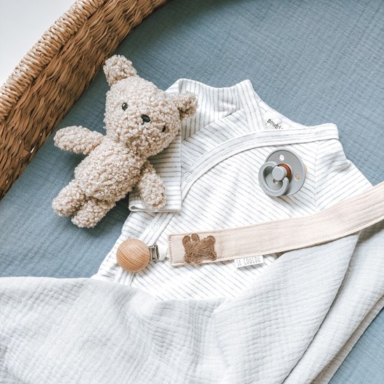 zawieszka do smoczka z misiem dla chłopca