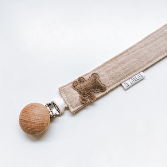 zawieszka do smoczka z misiem dla chłopca