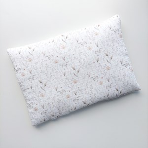 płaska muślinowa poduszka z wypełnieniem wszytym na stałe