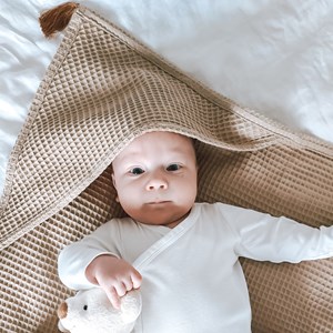 ręcznik wafelkowy w kolorze camel