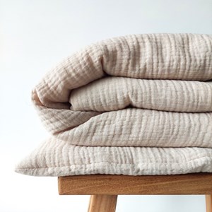 Muślinowa pościel do łóżeczka - beż