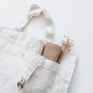 Torba lniana shopper - jasny beż