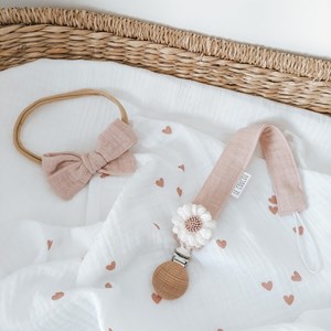 opaska z kokardką w kolorze różu